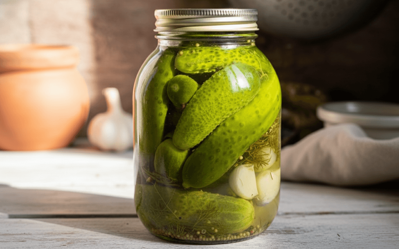 Naminiai rauginti agurkai be acto