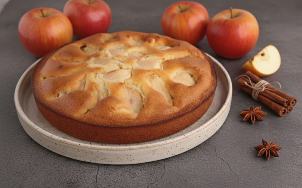 Obuolių pyragas su saldintu kondensuotu pienu