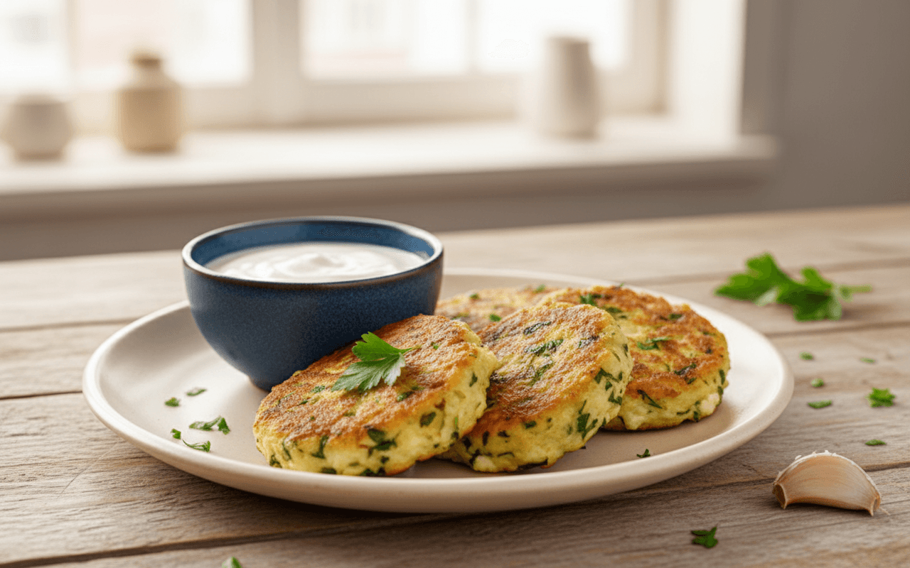 Purūs cukinijų ir varškės blynai