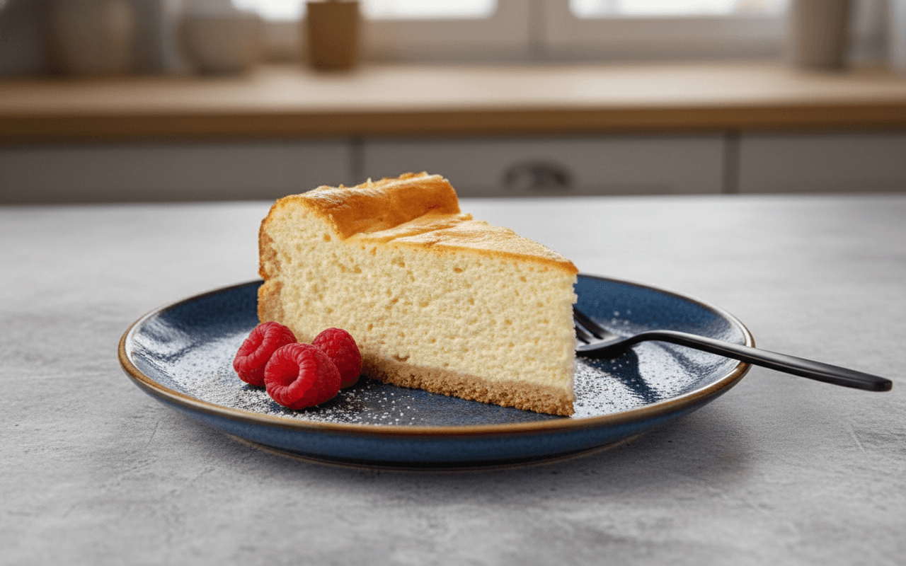 Kreminės varškės pyragas su sausainių pagrindu