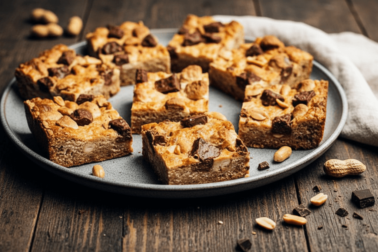 Sūdytais riešutais ir šokoladu pagardintas sausainių pyragas