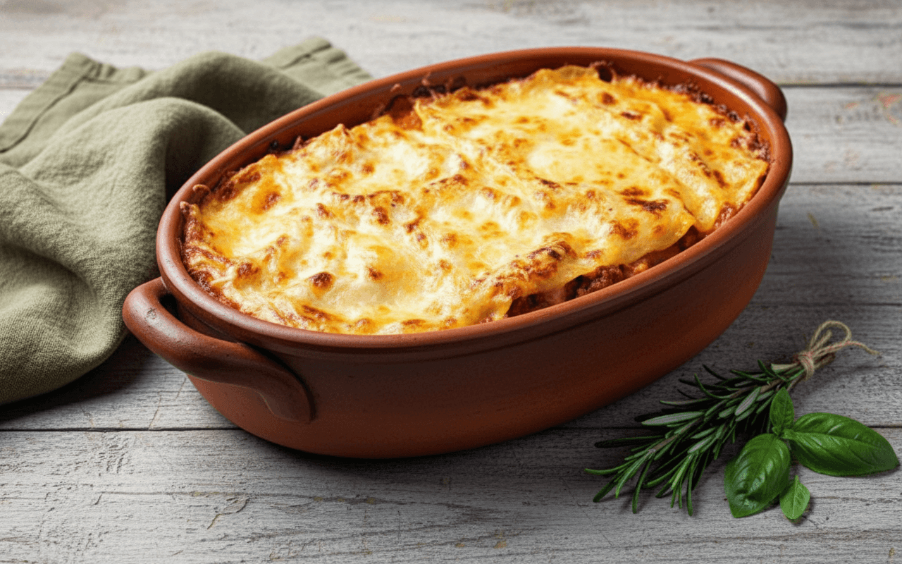 Itališka lazanija su jautienos ir pomidorų padažu