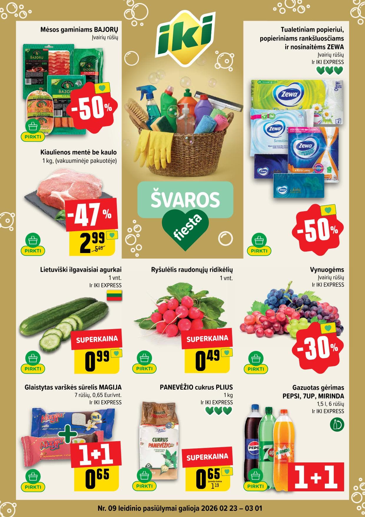 IKI SAVAITĖLĖ akcijų ir nuolaidų leidinys Nr.9 2026.02.23 - 2026.03.01