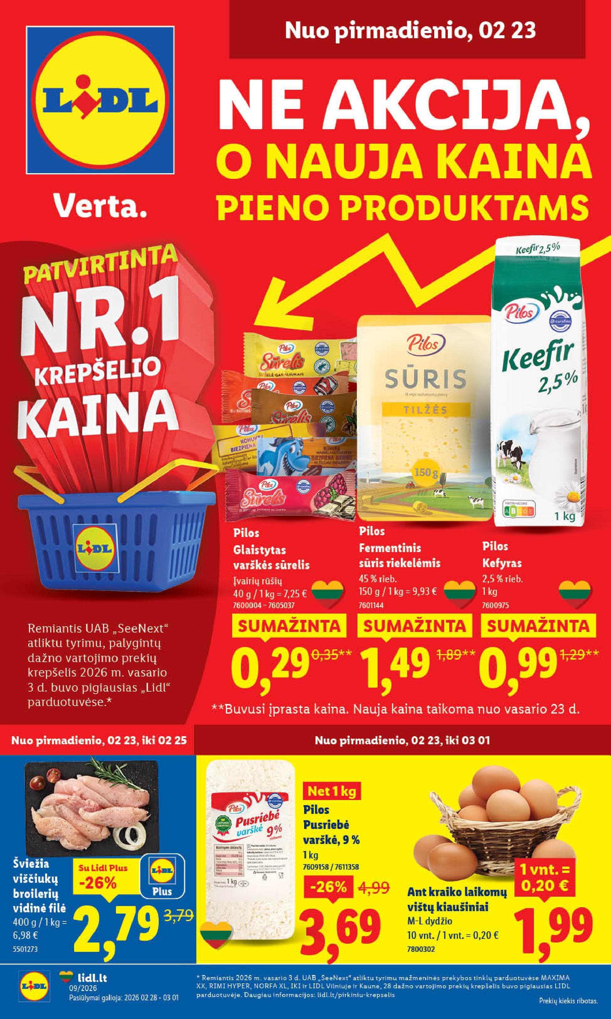 LIDL akcijų ir nuolaidų leidinys 2026.02.23 - 2026.03.01