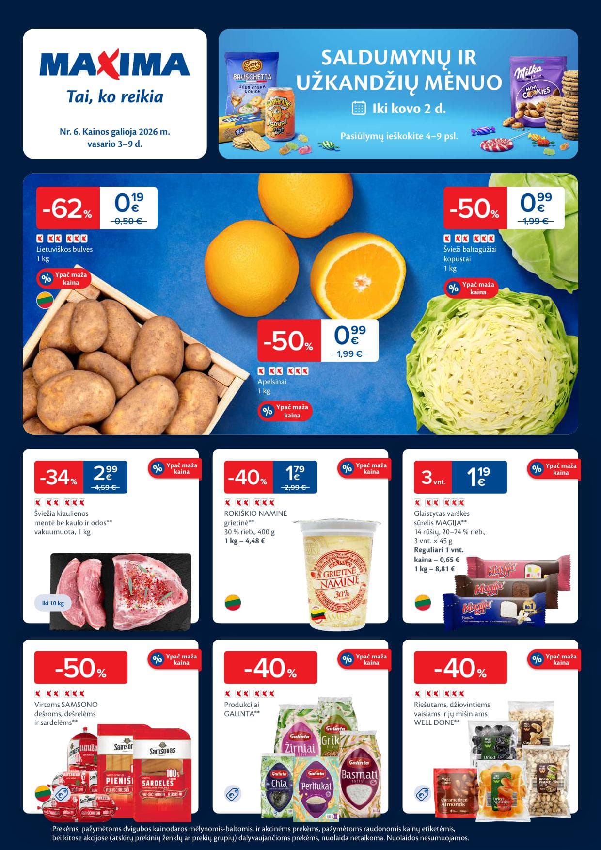 MAXIMA akcijų ir nuolaidų leidinys Nr.6 2026.02.03 - 2026.02.09